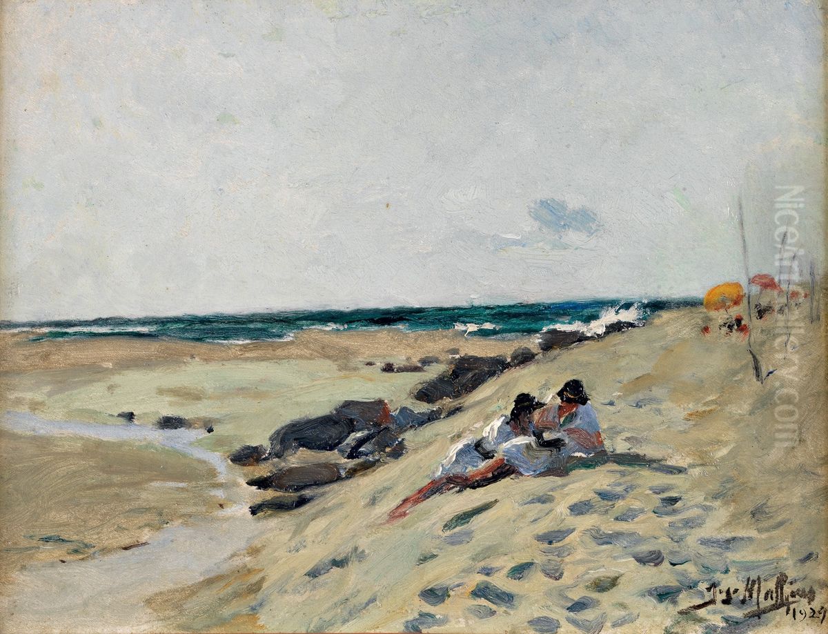 Praia das Macas Oil Painting by Jose Malhoa