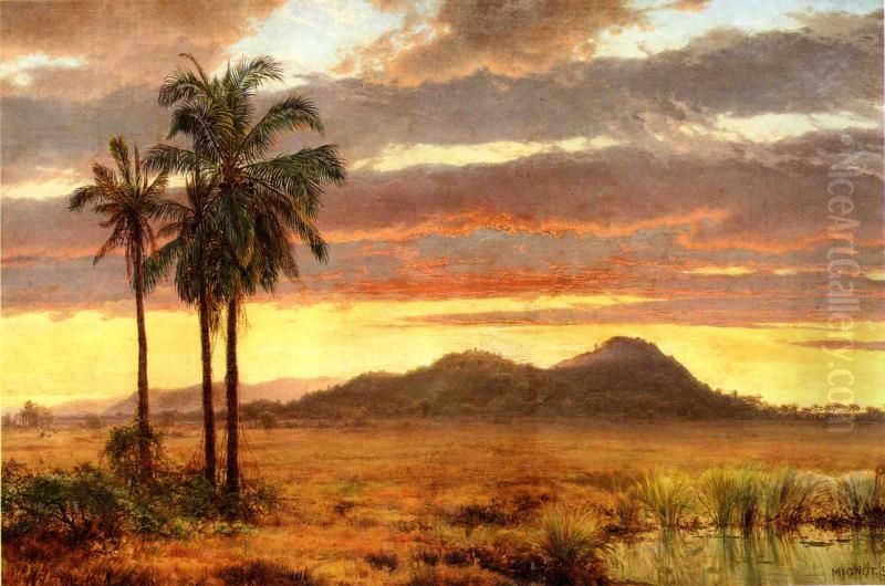Tropical Landscape Oil Painting by Louis Remy Mignot