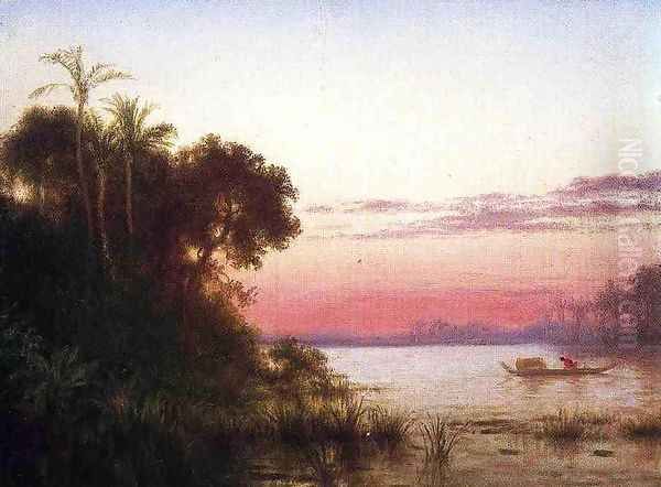Sunset on the Guayaquil Oil Painting by Louis Remy Mignot