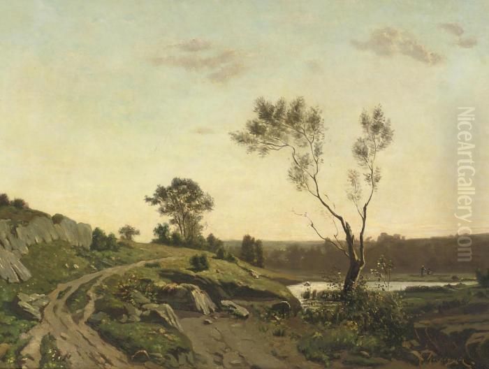 A Sandy Track In Summer Oil Painting by Henri-Joseph Harpignies