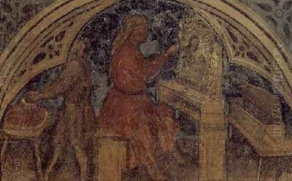 The Artist from The Working World cycle after Giotto 1450 Oil Painting by Nicolo & Stefano da Ferrara Miretto