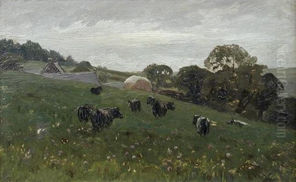 Early Morning In Meadows Near Bonny-sur-loire Oil Painting by Henri-Joseph Harpignies