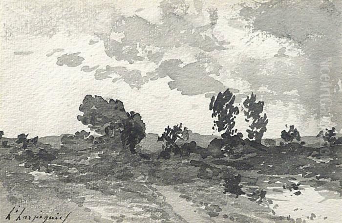 Laplaine Oil Painting by Henri-Joseph Harpignies
