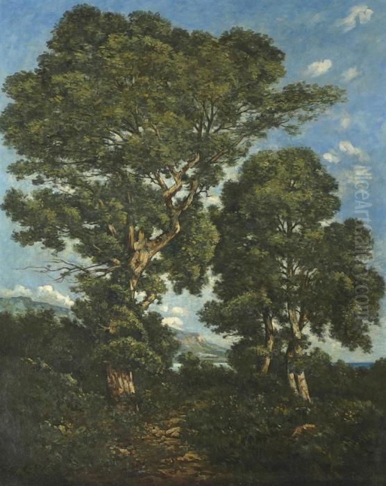 In The Forest Oil Painting by Henri-Joseph Harpignies