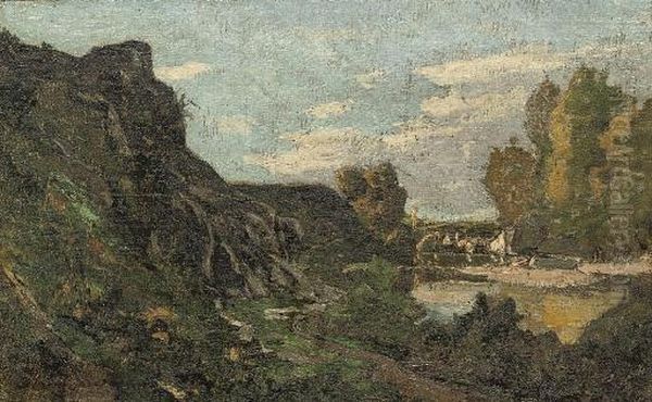 Paysage De Morvan Oil Painting by Henri-Joseph Harpignies