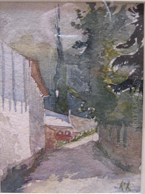 Steegje. Oil Painting by Henri-Joseph Harpignies