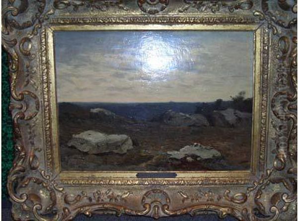 Paysage Aux Rochers Oil Painting by Henri-Joseph Harpignies