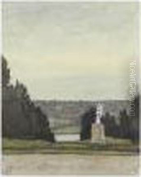 Le Parc De Saint-cloud Oil Painting by Henri-Joseph Harpignies