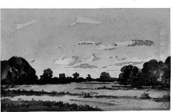 Paysage Verdoyant Oil Painting by Henri-Joseph Harpignies