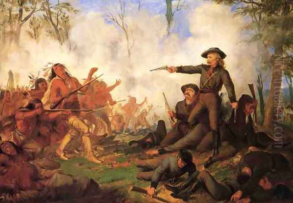 Custer's Last Shot Oil Painting by Tompkins Harrison Matteson