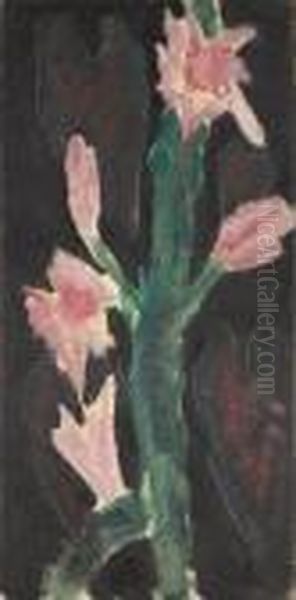 Pink Flowers Oil Painting by Marsden Hartley