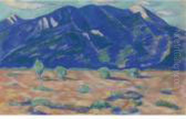 Pueblo Mountain, New Mexico Oil Painting by Marsden Hartley