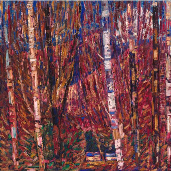 Maine Woods Oil Painting by Marsden Hartley