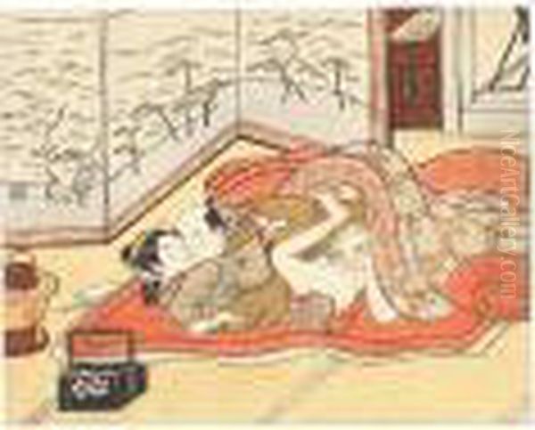 A Couple Making Love
In Oil Painting by Suzuki Harunobu