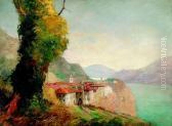 Tremosine Oil Painting by Gyula Hary