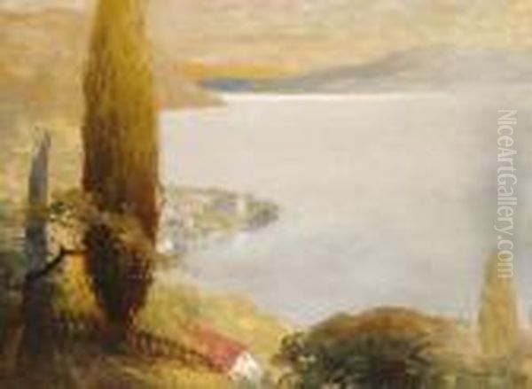 Menaggio Latkepe Oil Painting by Gyula Hary