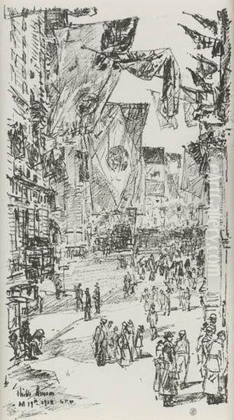 Avenue Of The Allies Oil Painting by Childe Hassam