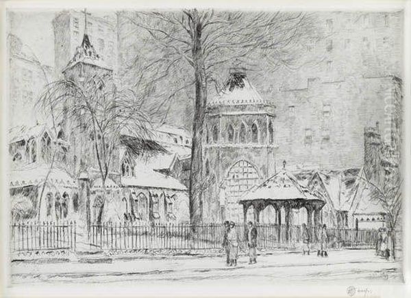 The Little Church Around The Corner Oil Painting by Childe Hassam