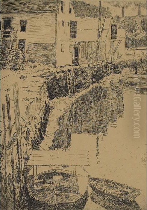 Cos Cob Oil Painting by Childe Hassam