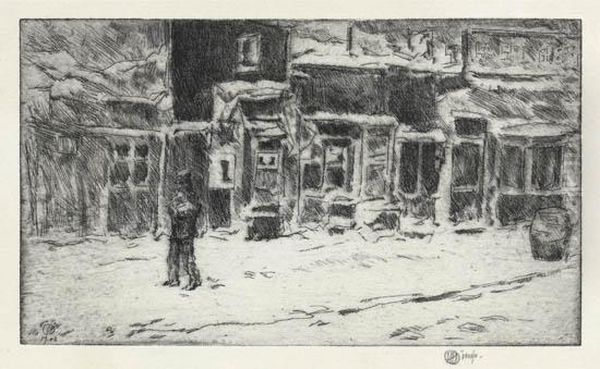 Old Shops Oil Painting by Childe Hassam