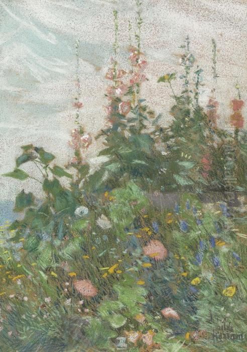 Celia Thaxter's Garden Oil Painting by Childe Hassam