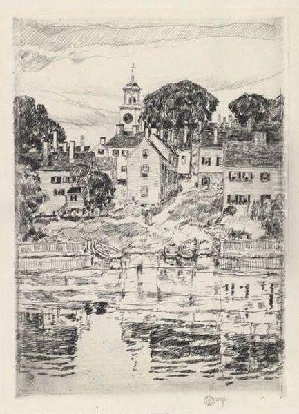 Church Tower, 
Portsmouth Oil Painting by Childe Hassam