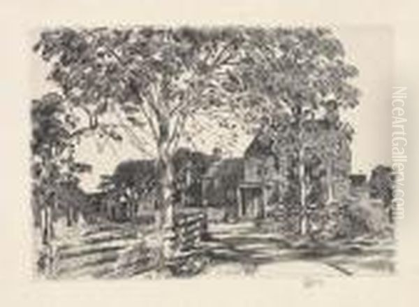 Walt Whitman's Birth-place Oil Painting by Childe Hassam