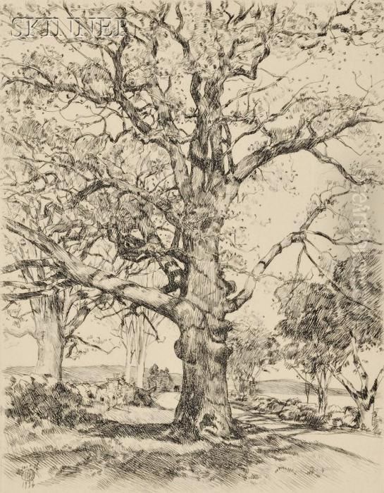 Wayside Inn - Oaks In Spring Oil Painting by Childe Hassam