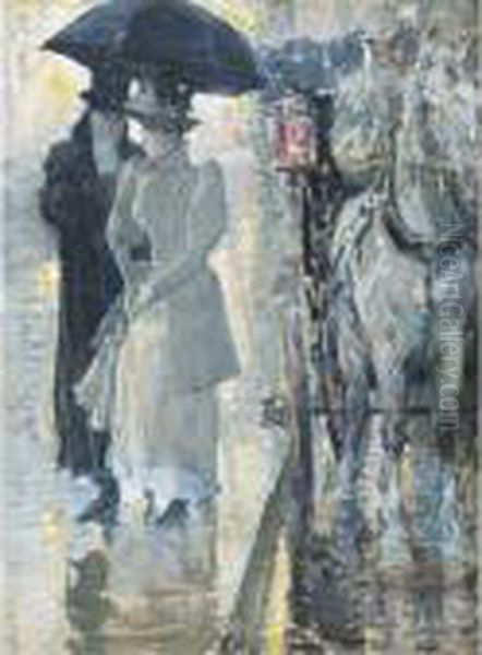 Rainy Day, New York Oil Painting by Childe Hassam