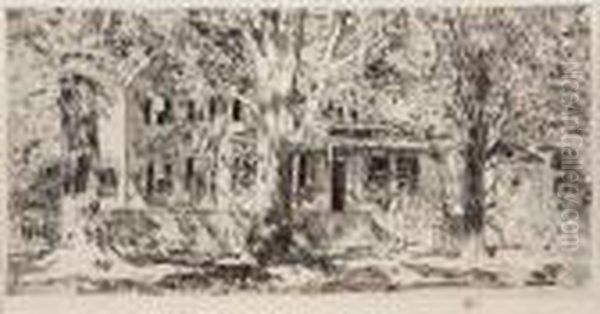 House On Main Street, Easthampton Oil Painting by Childe Hassam