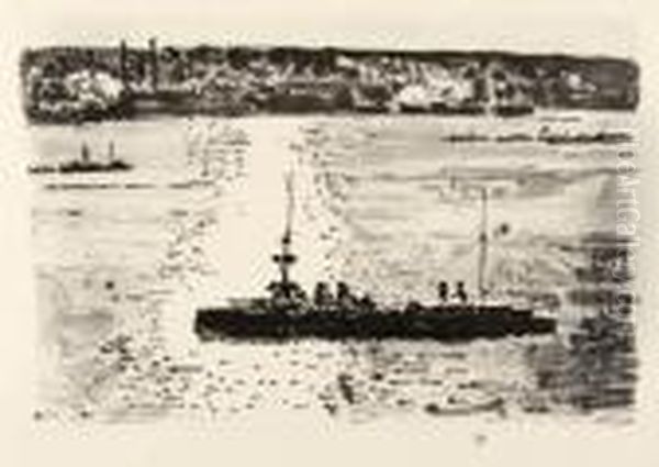 French Cruiser Oil Painting by Childe Hassam