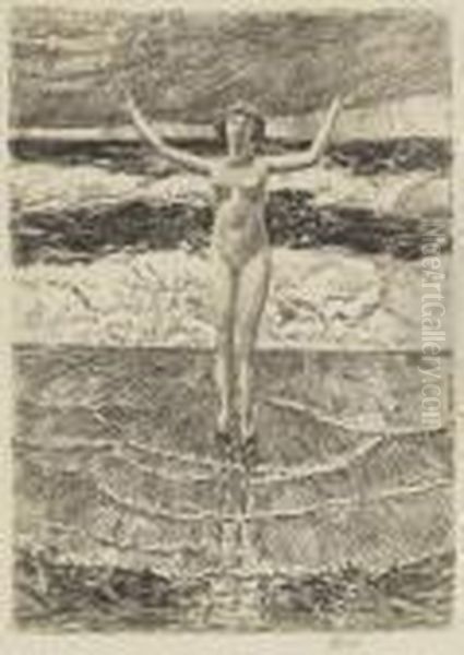 Rain Drops And Surf Oil Painting by Childe Hassam