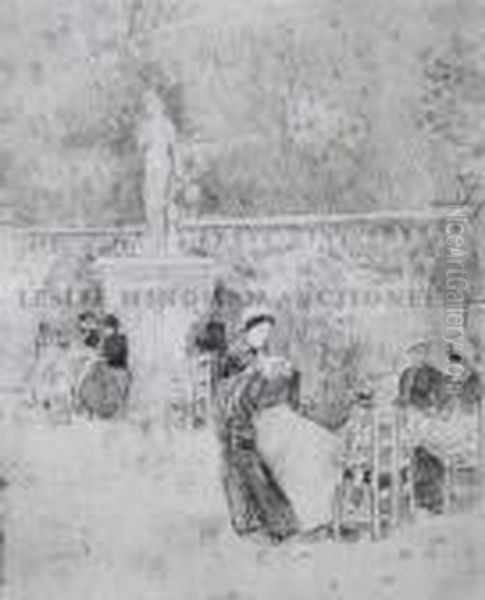 Gardens Of The Luxembourg Oil Painting by Childe Hassam