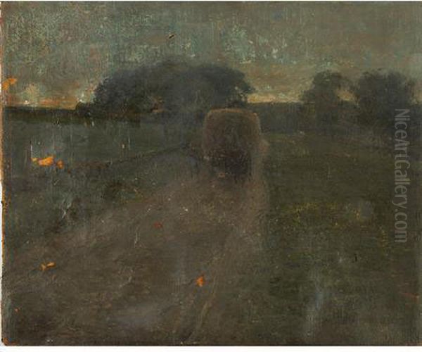 Haywagon In The Countryside Oil Painting by Childe Hassam