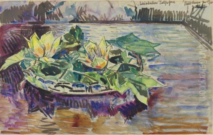 Liriodendron Tulipfera Oil Painting by Childe Hassam