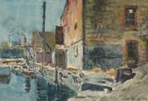 The Dock At Noon Oil Painting by Childe Hassam
