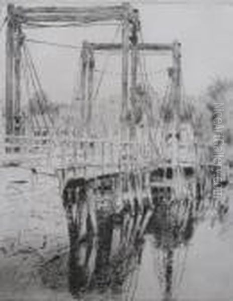 The Old Toll Bridge Oil Painting by Childe Hassam