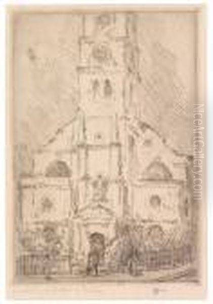 St. Sepulchre, Strand Oil Painting by Childe Hassam