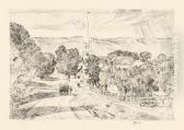 A Vermont Village Oil Painting by Childe Hassam