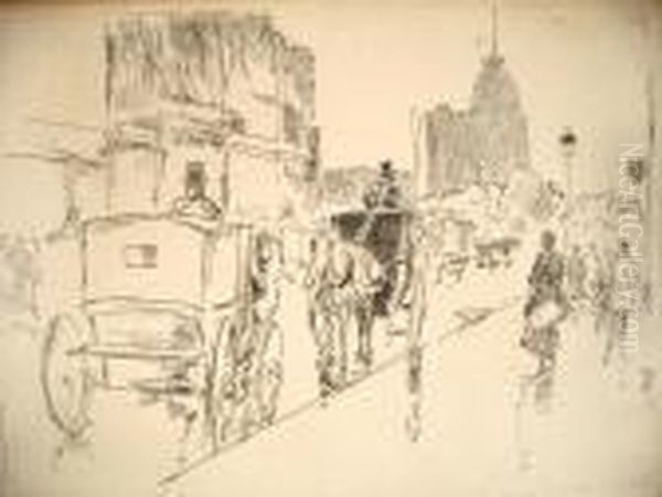 Union Square Oil Painting by Childe Hassam