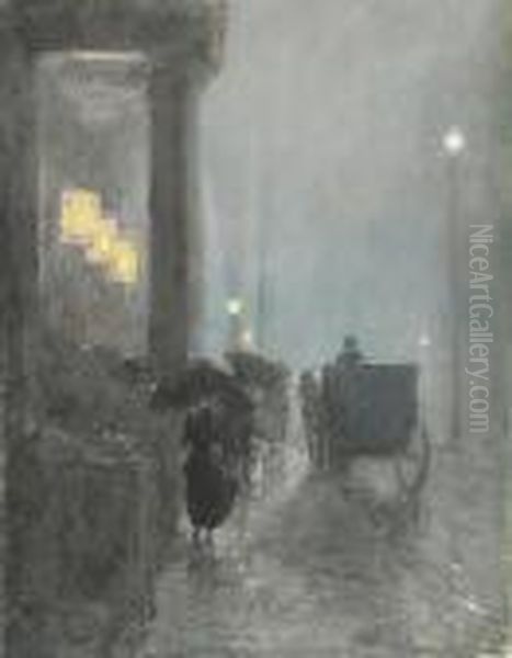 Fifth Avenue, Evening Oil Painting by Childe Hassam