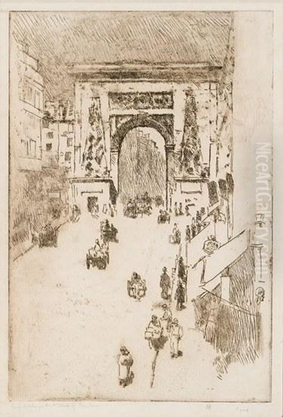 Porte St. Martin Oil Painting by Childe Hassam