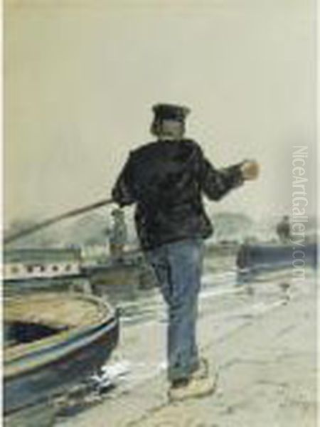 Riverside, Holland Oil Painting by Childe Hassam