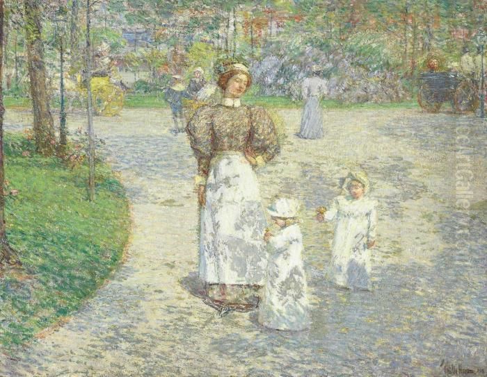 Spring In Central Park Oil Painting by Childe Hassam