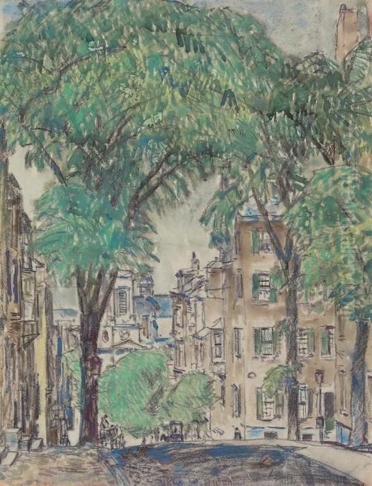 Mount Vernon Street, Boston Oil Painting by Childe Hassam