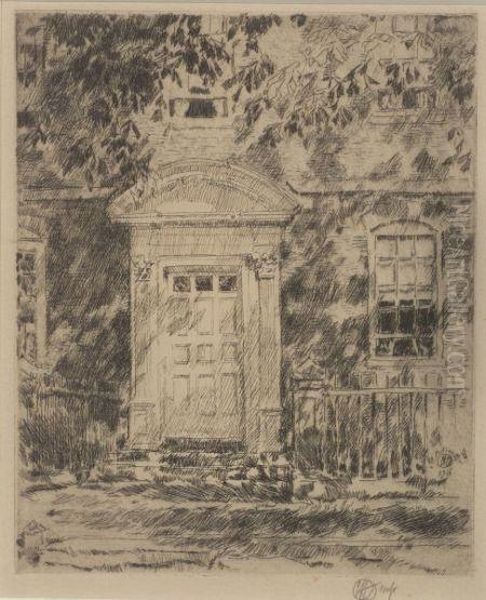 Portsmouth Doorway Oil Painting by Childe Hassam