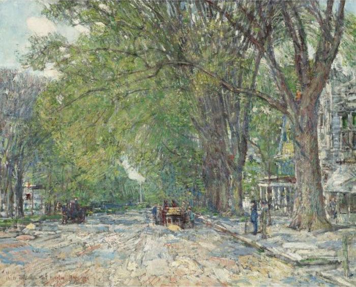 Easthampton Elms In May Oil Painting by Childe Hassam