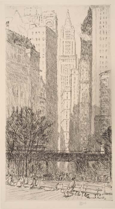 Battery Park Oil Painting by Childe Hassam