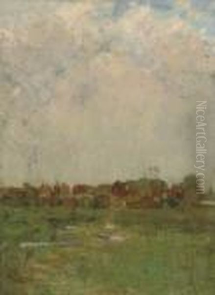 Landscape (marshland) Oil Painting by Childe Hassam