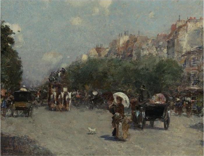 Paris Street Scene Oil Painting by Childe Hassam